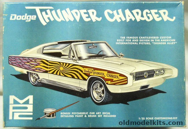 MPC 1/25 1967 Dodge Thunder Charger From the Movie Thunder Alley - With Paint and Brush, 608-200 plastic model kit